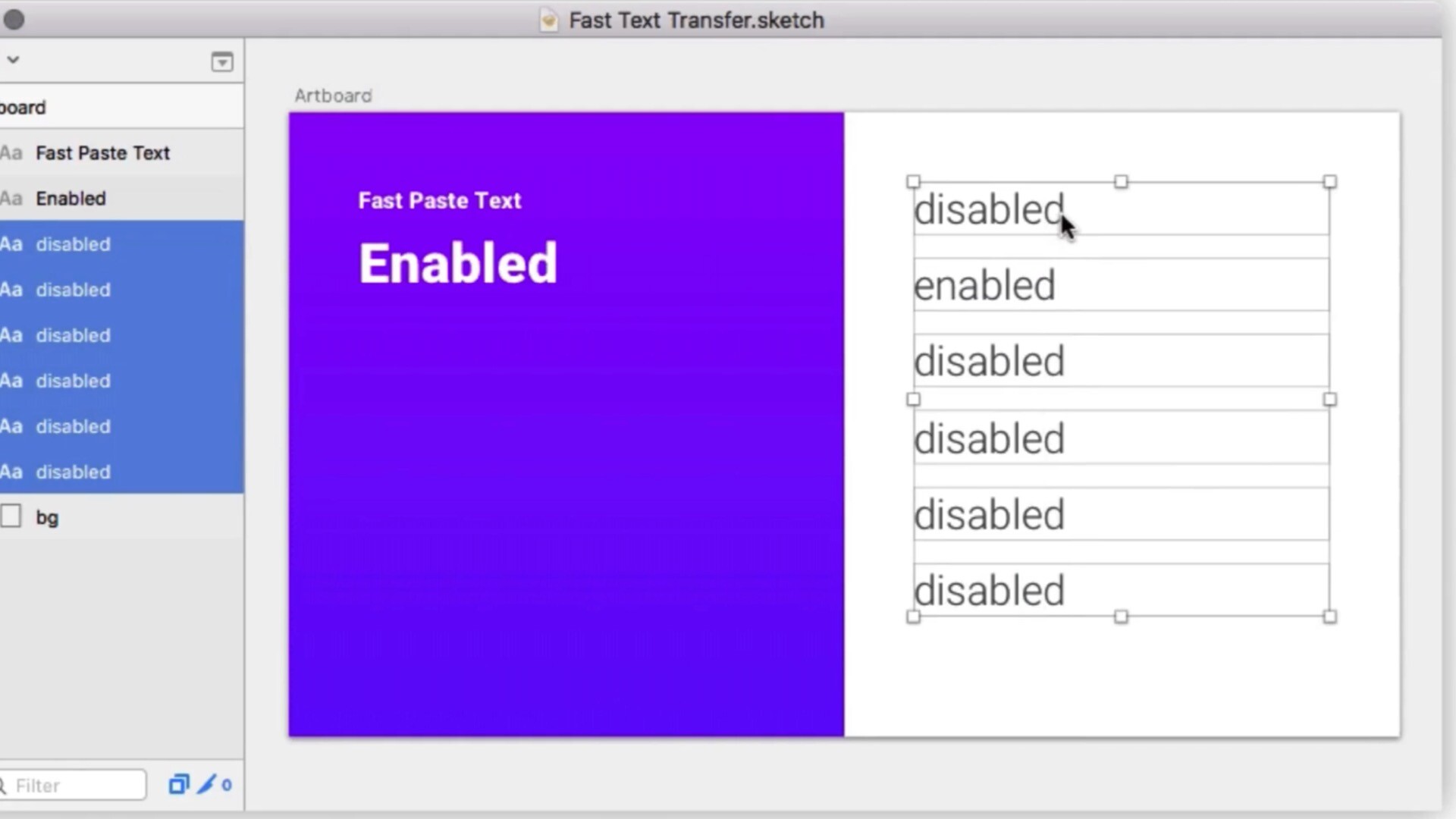 Fast Text Transfer(快速复制粘贴和交换文本)sketch插件