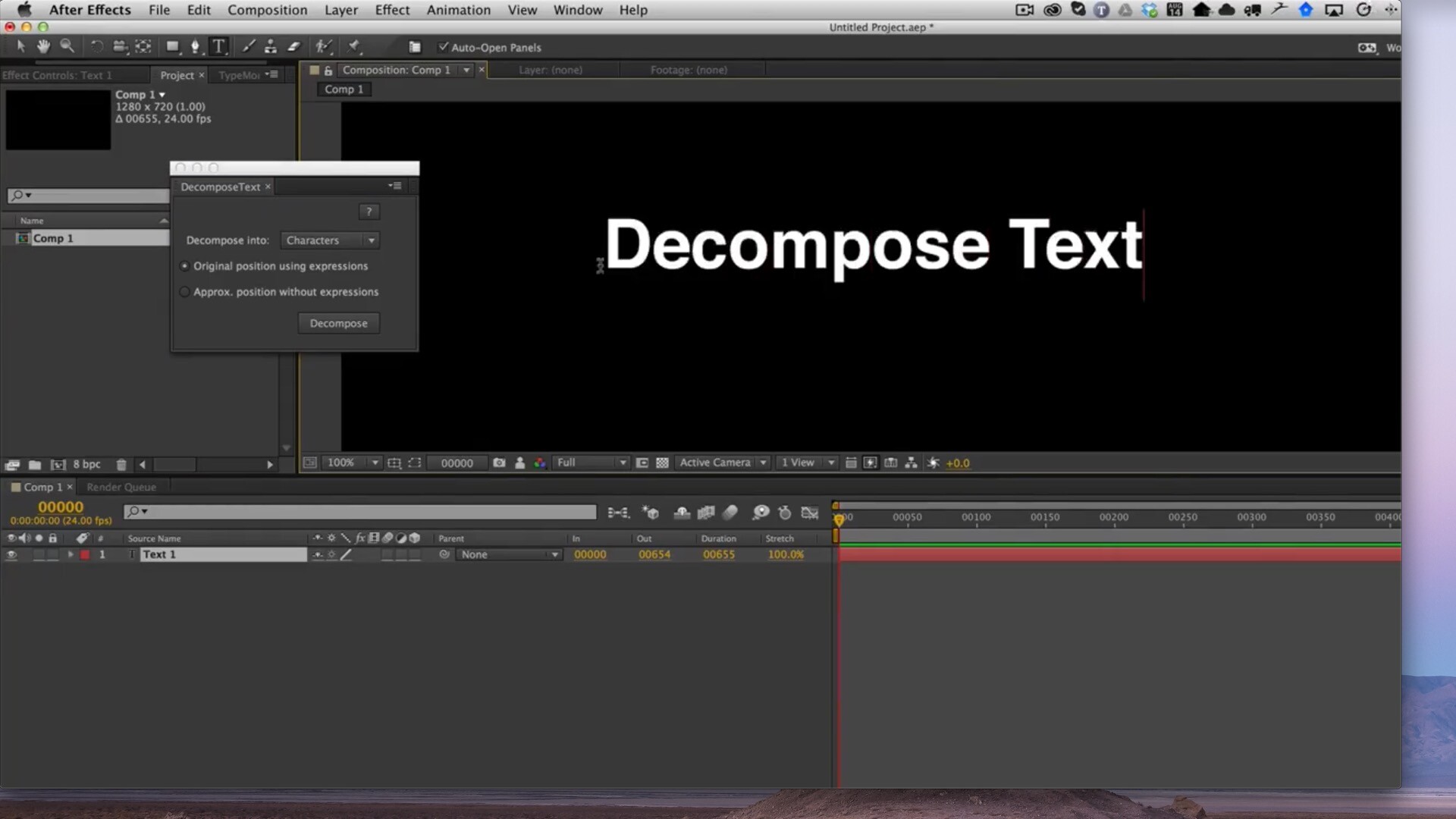 DecomposeText for Mac(AE图层文本分解脚本插件)