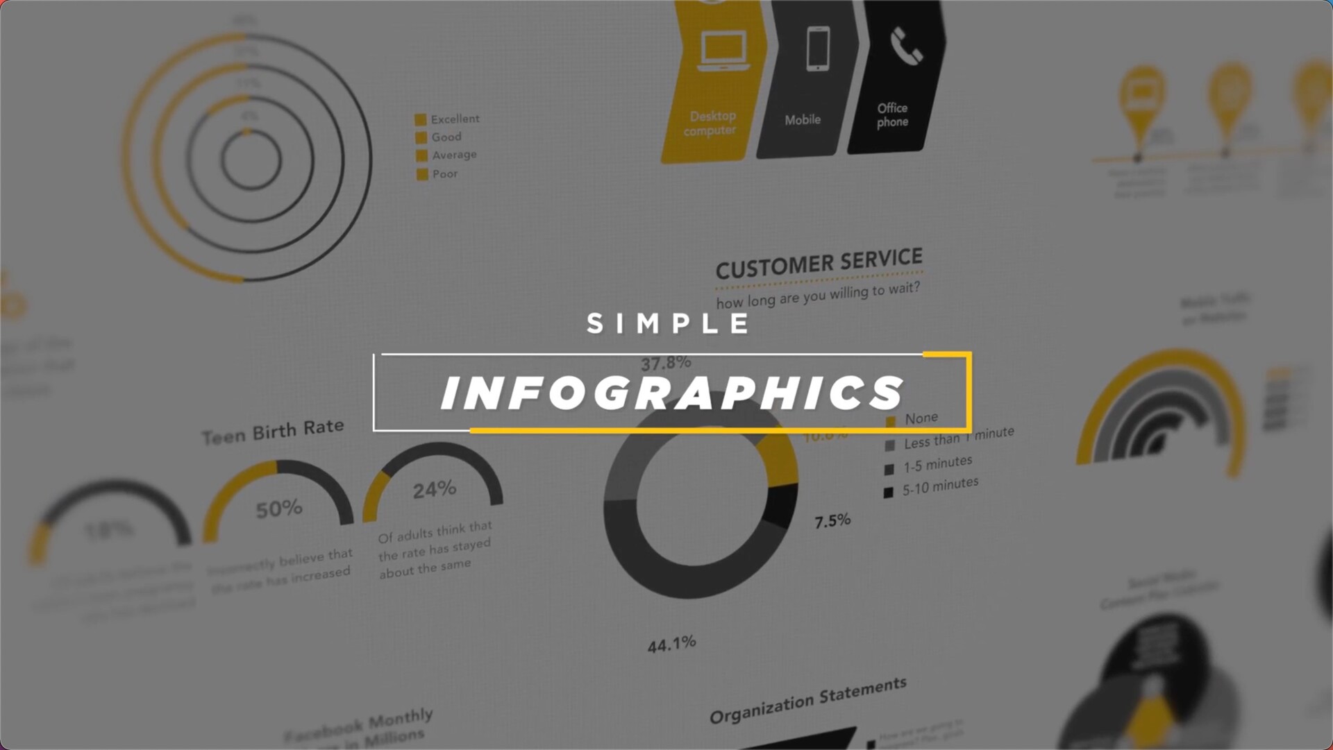 FCPX插件Simple Infographics(50个现代简洁信息数据图表动画)