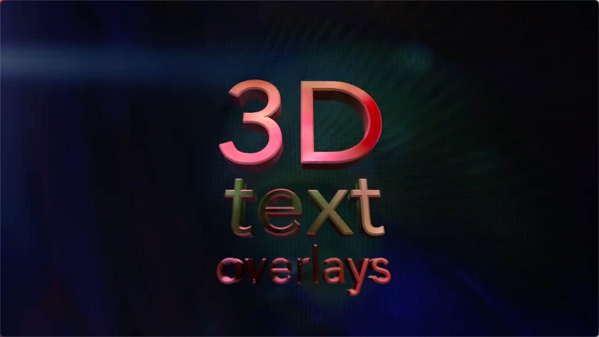 FCPX插件3D Text Overlays(三维立体文字)