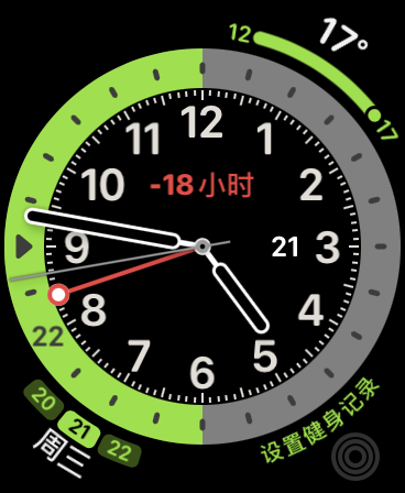 绿色格林尼治标准时间(Green GMT)表盘