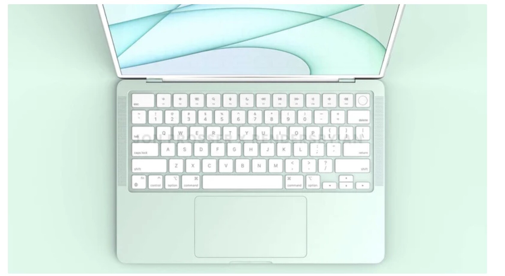 apple设计更新：新一代七彩 MacBook Air 渲染图曝光，白色键盘 + 触控板变小