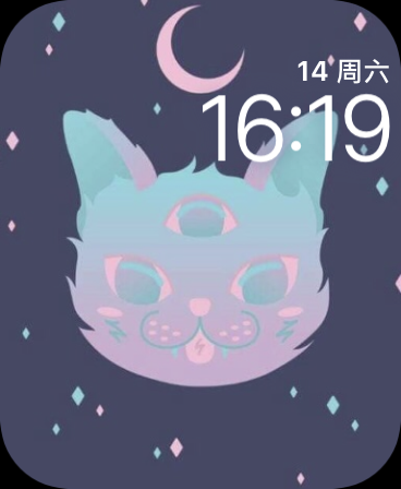 柔和的月亮小猫(Pastel Moon Kitty)表盘