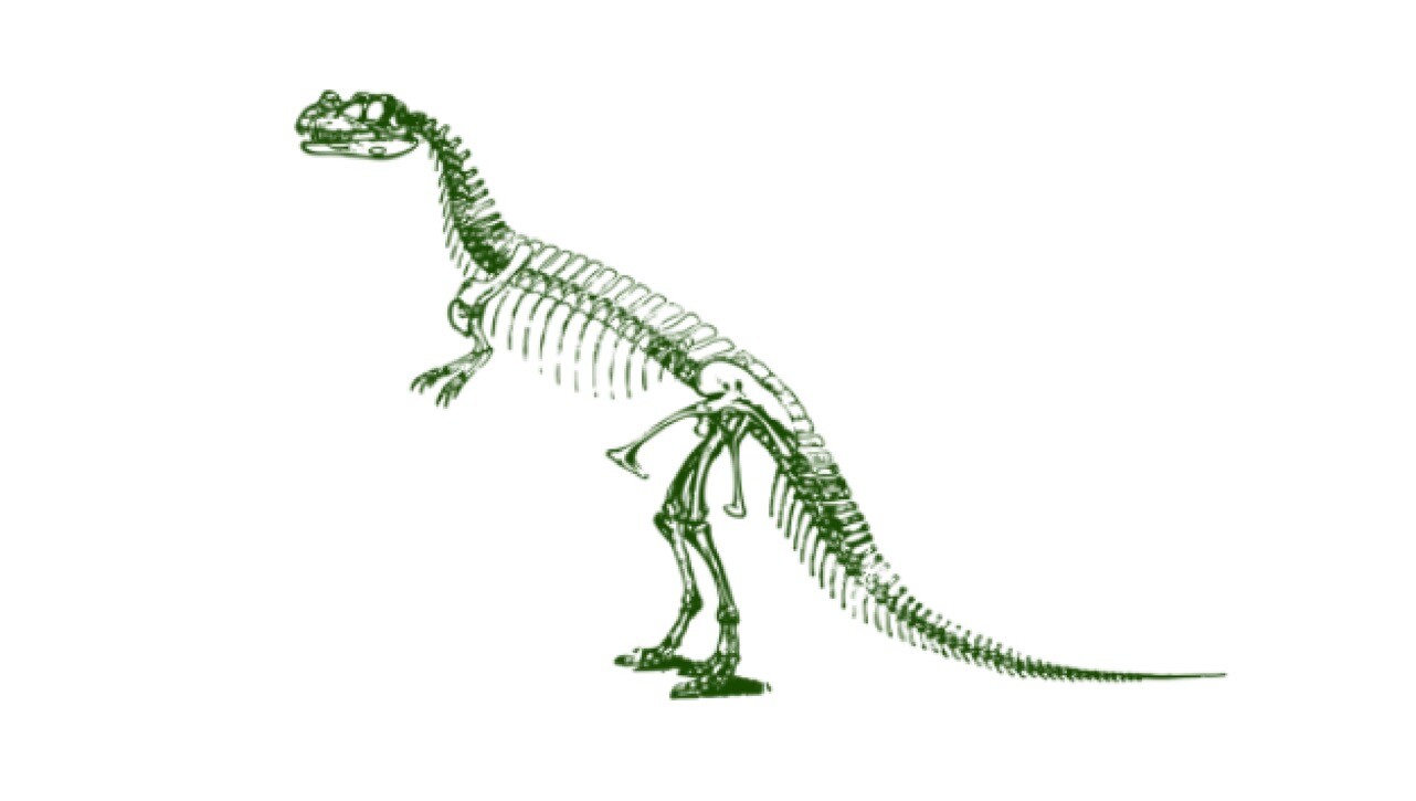 手绘侏罗纪恐龙骨骼图案PS笔刷