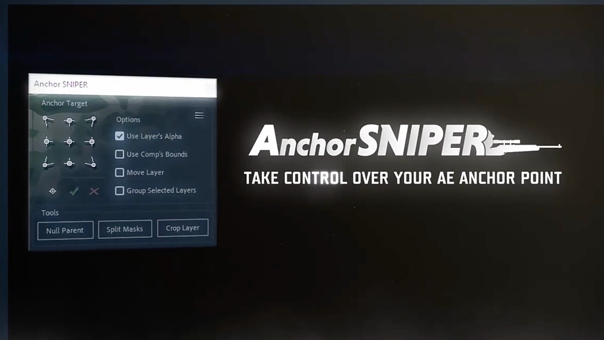 Anchor Sniper for Mac(AE锚点中心快速定位对齐排列工具)