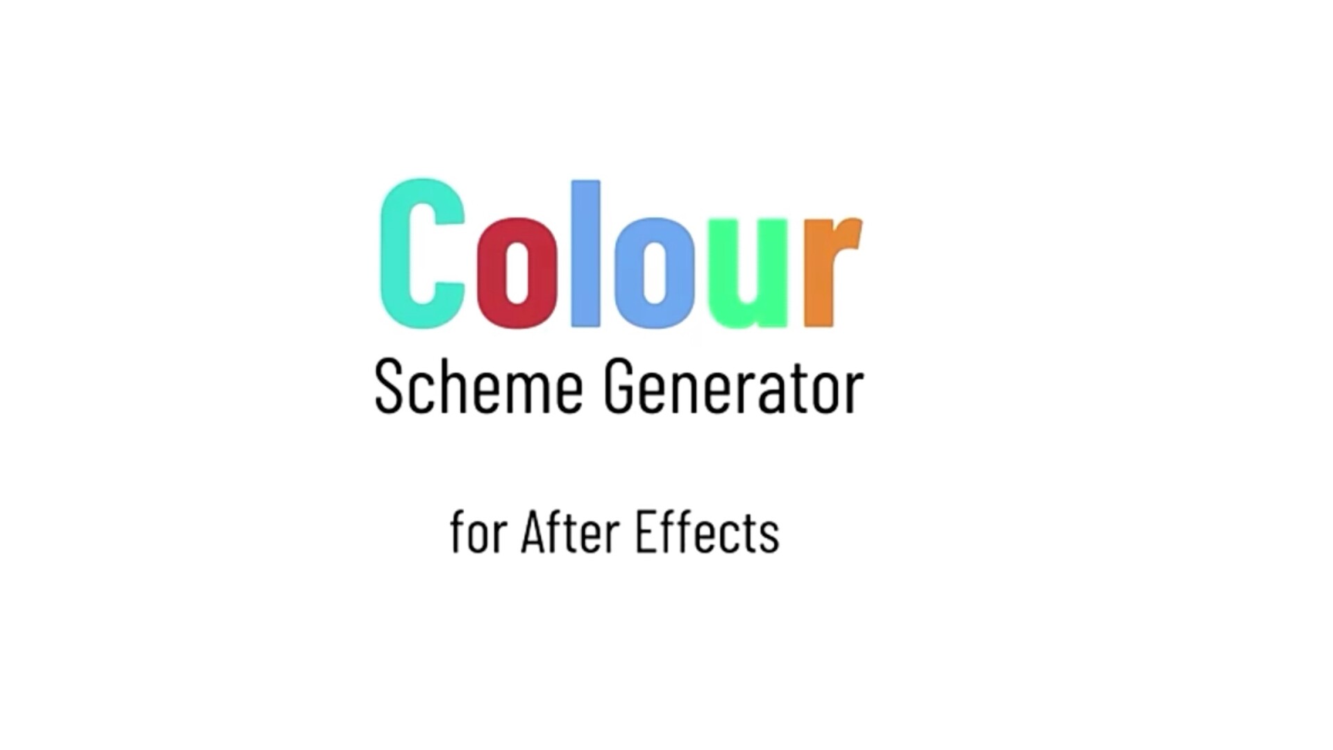 AE插件-画面图像配色方案生成工具 Colour Scheme Generator