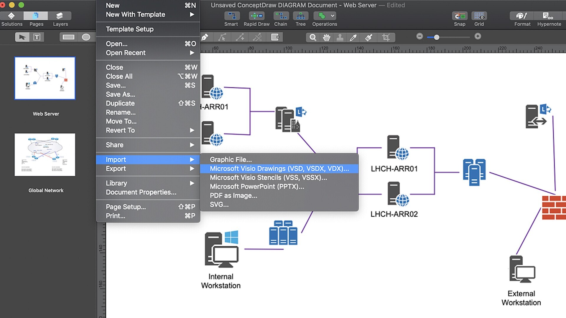 ConceptDraw DIAGRAM 15 mac商业图形设计工具包含数百个模板和示例，简化你的工作流程！