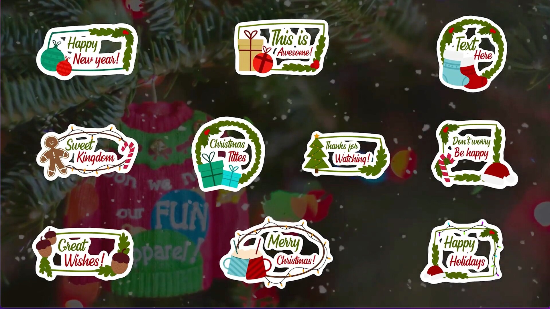 FCPX插件：Christmas Titles for Mac(圣诞节祝福字幕插件)