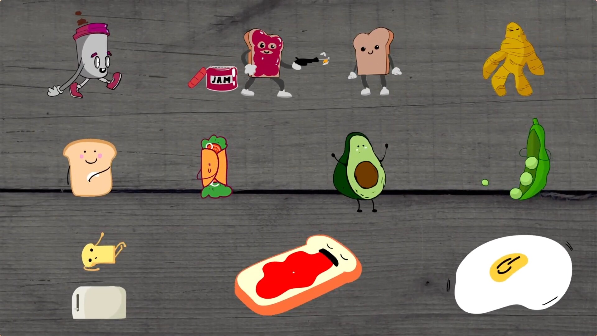 FCPX插件手绘卡通食物贴纸Animated Food Stickers