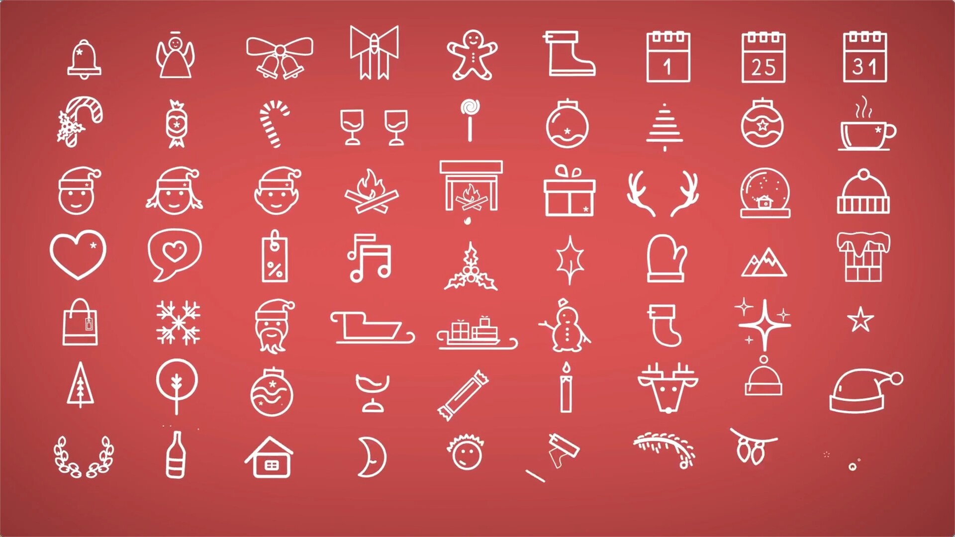 FCPX插件：圣诞节元素创意图标Christmas Icons And Logo Reveal