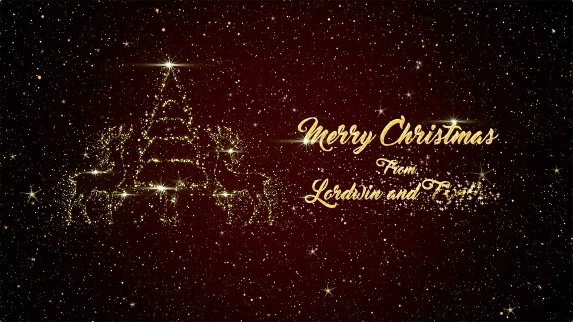 fcpx插件金色粒子圣诞特效Christmas Short Greetings
