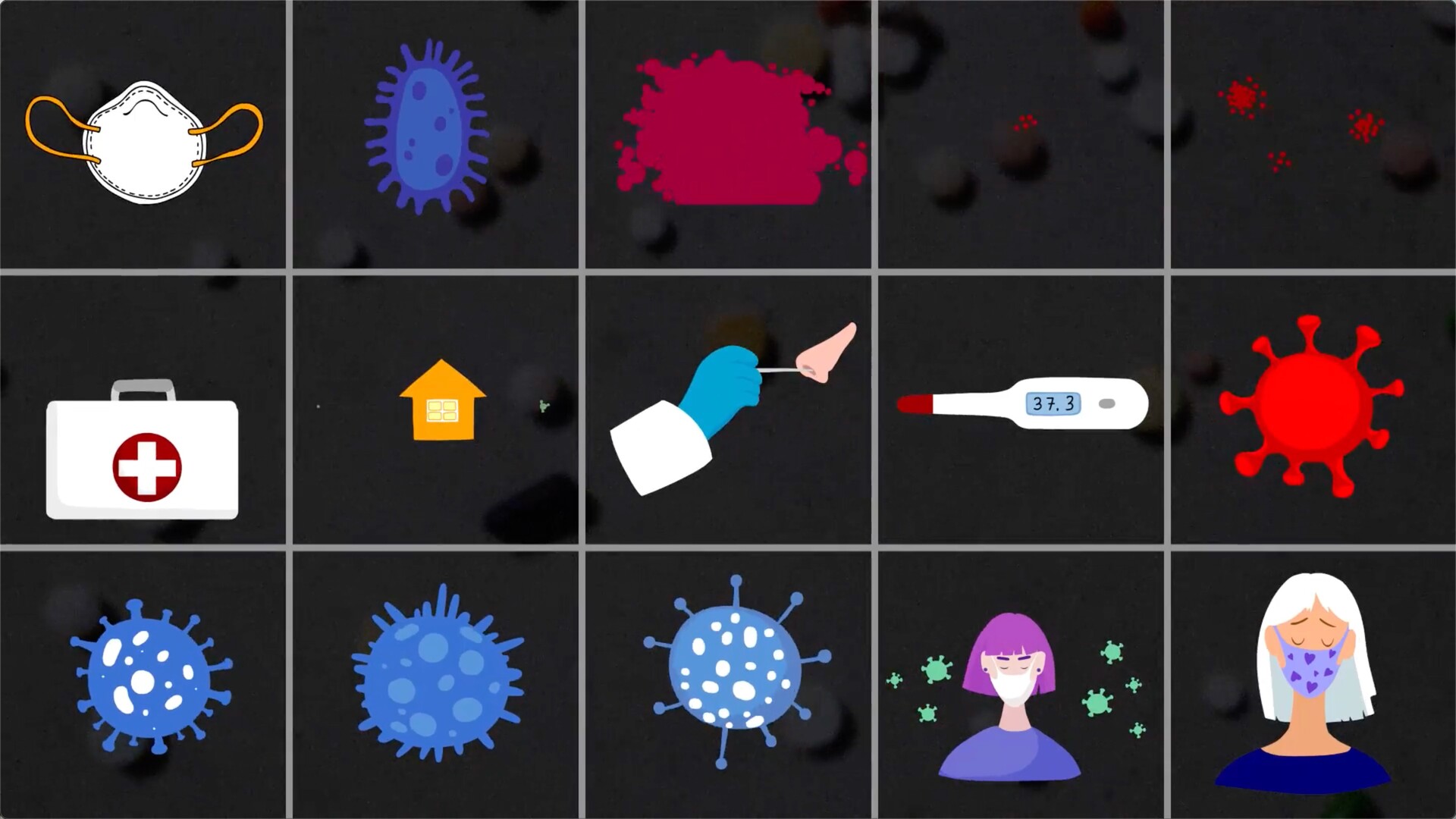 手绘卡通病毒fcpx转场插件Covid-19 Virus And Medicine Animations