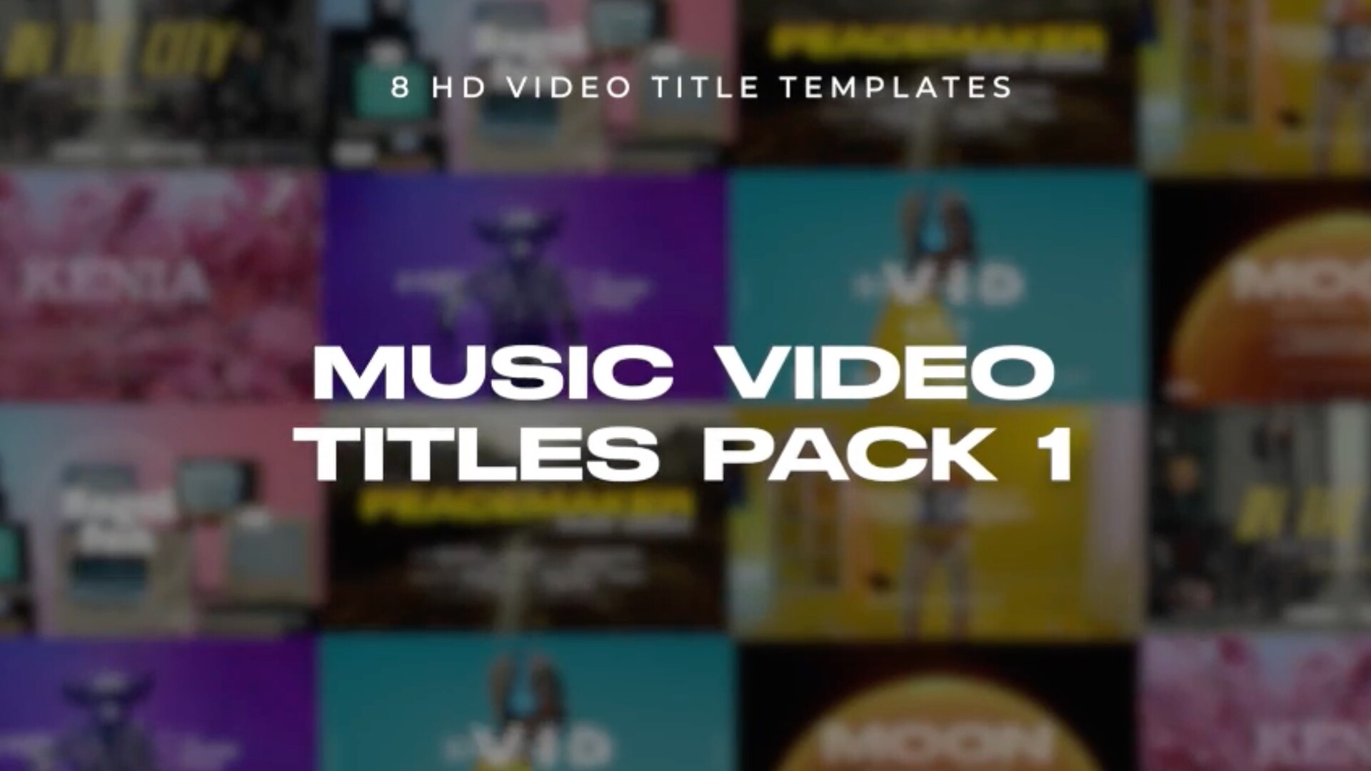 fcpx插件：8组音乐电视MV开场标题动画模板 Music Video Titles pack 1