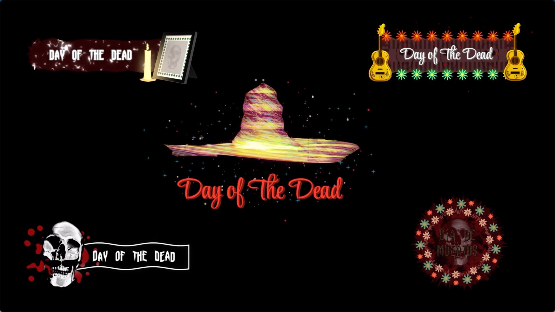 FCPX插件恐怖风格动画模板Day of the Dead Titles