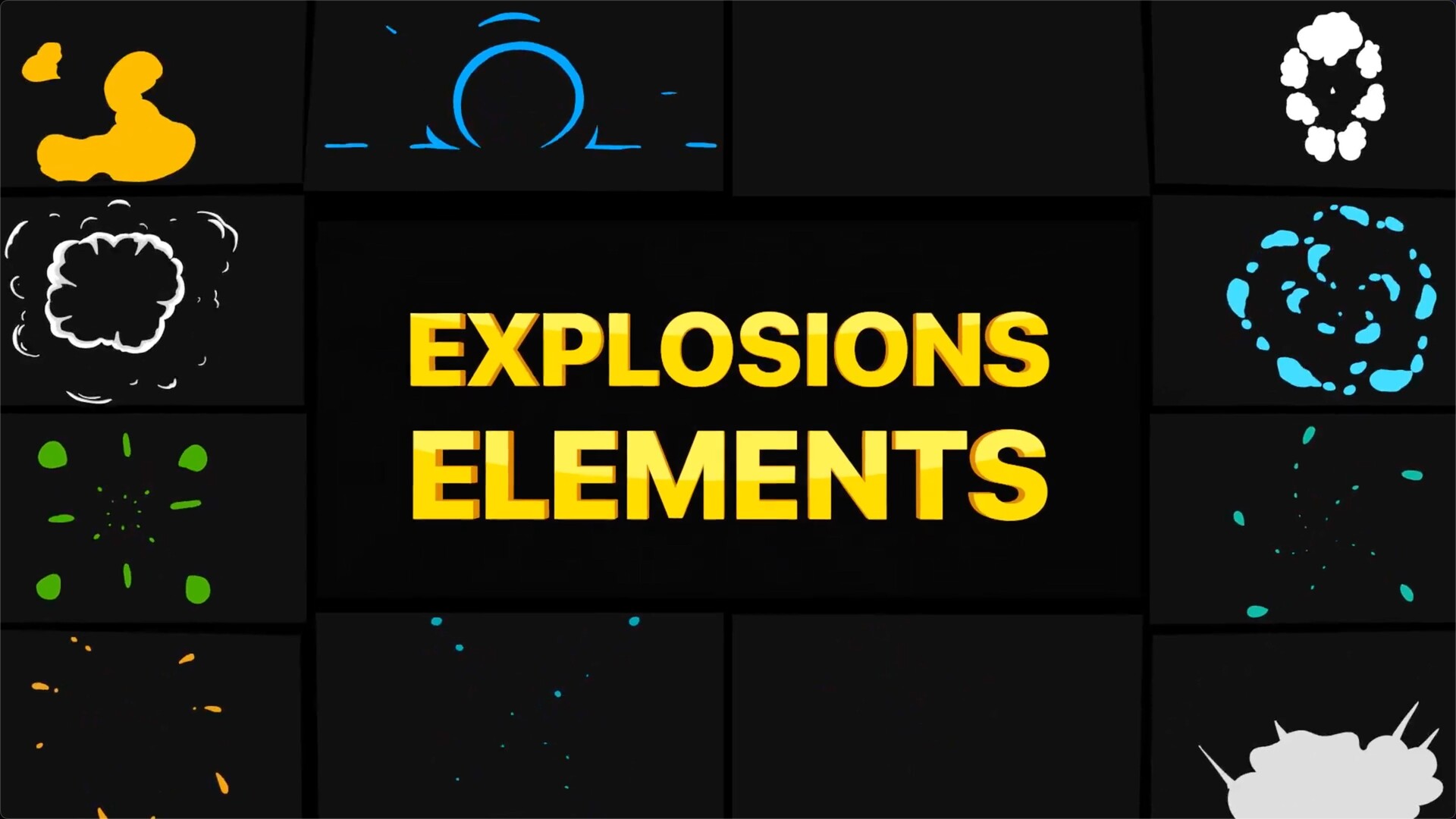 FCPX发生器Explosions Elements for Mac(卡通爆炸动画元素插件)