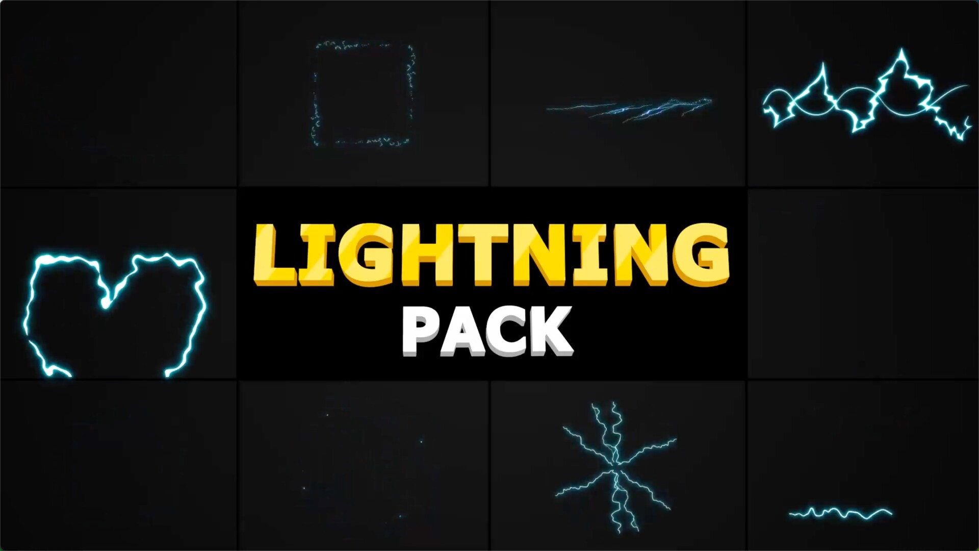 FCPX插件 闪光闪电能量卡通动画元素包 Lightning Pack