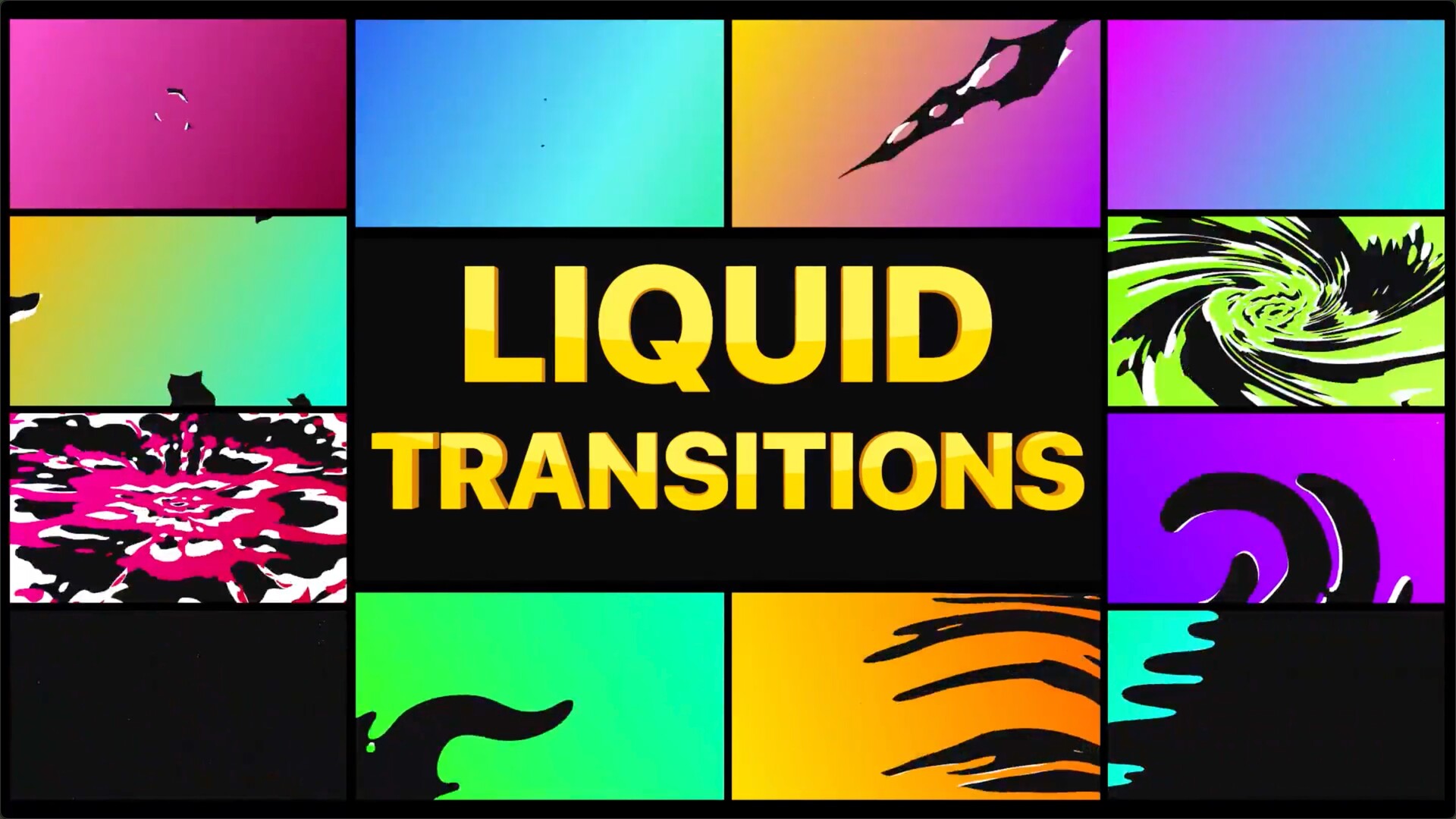 动态渐变fcpx转场模板Gradient Liquid Transitions for Mac