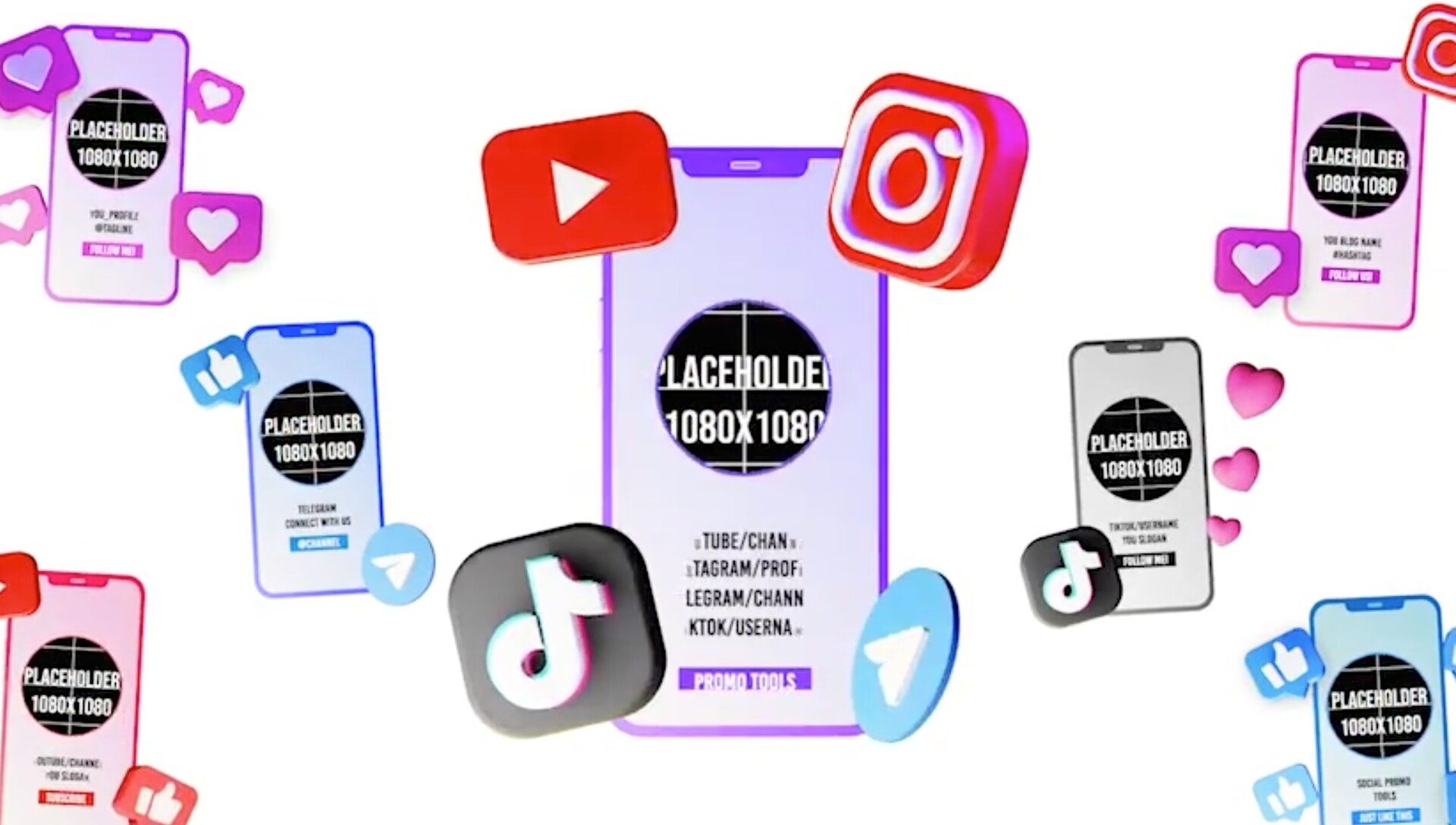 创意社交媒体动画fcpx模板Social Media Promo Tools