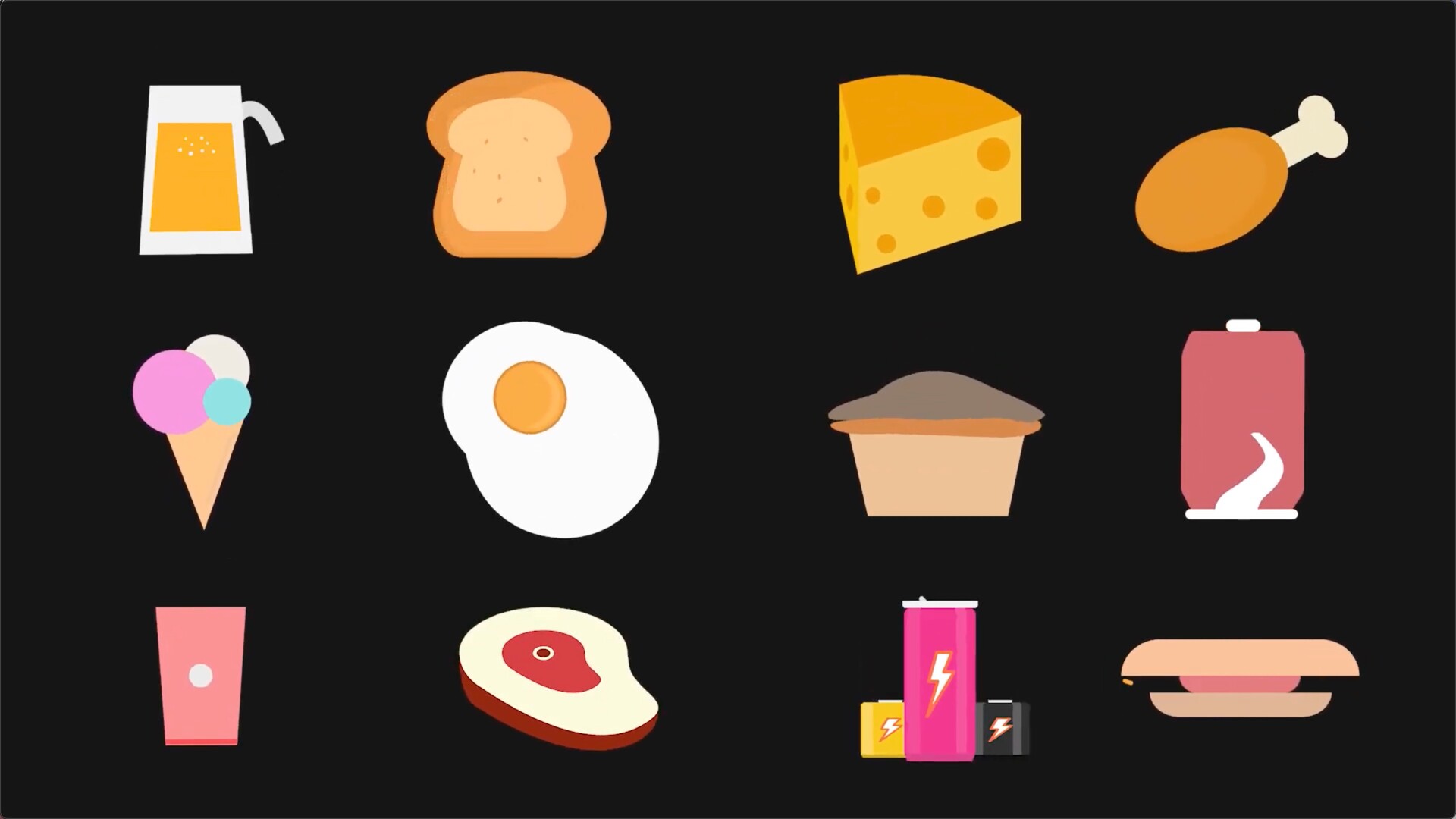 FCPX插件：食物图标模板Foods and Drinks Icons for Mac