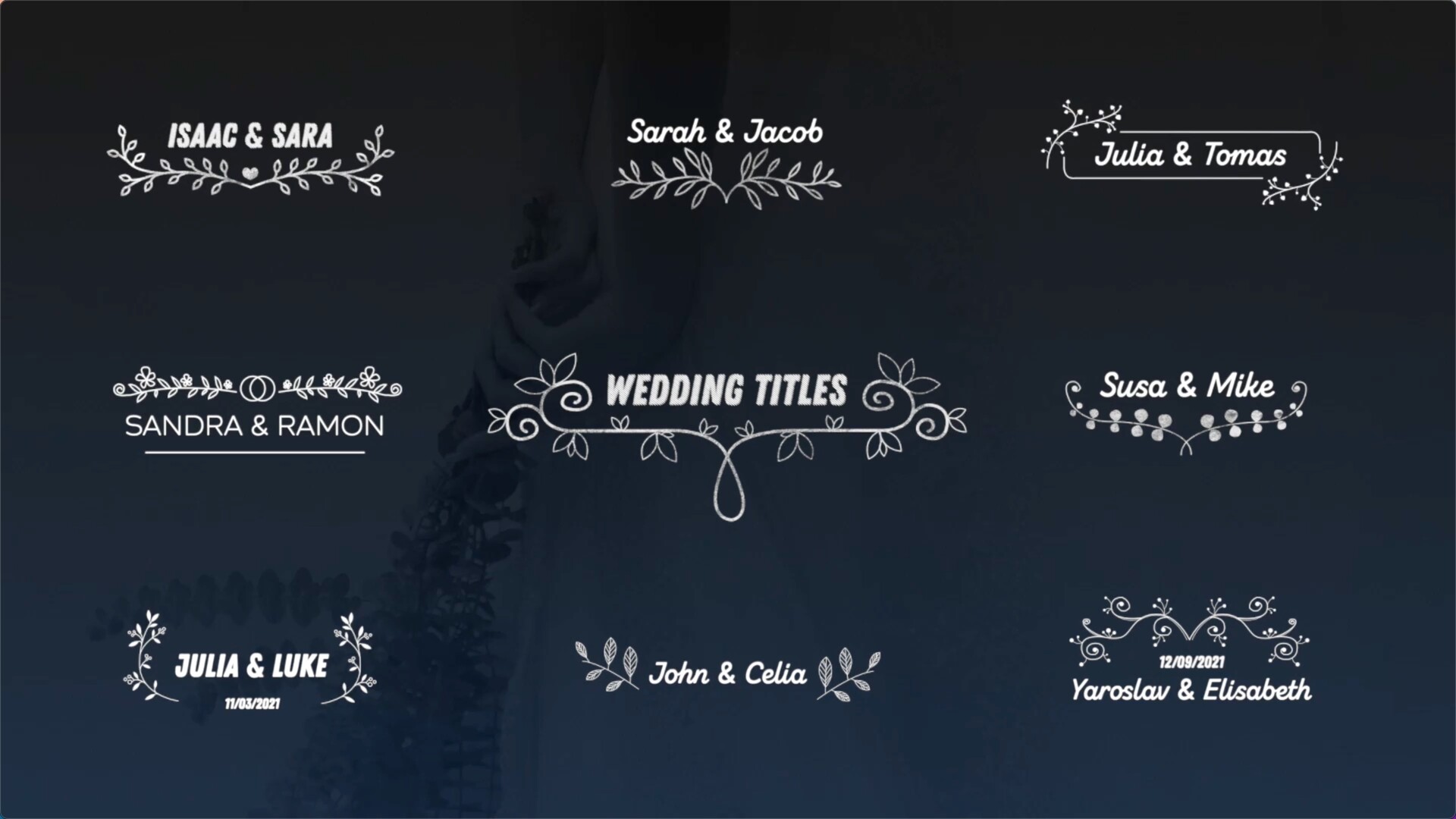 婚礼标题展示效果fcpx插件Wedding Titles Pack