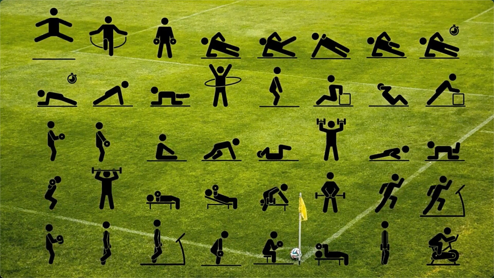 FCPX发生器插件-Animated Fitness Pictograms(40个体育运动健身象形卡通人物动画 )