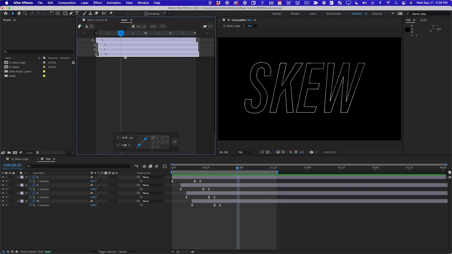 AE脚本Skew for Mac(可视化批量调整图层排列工具)