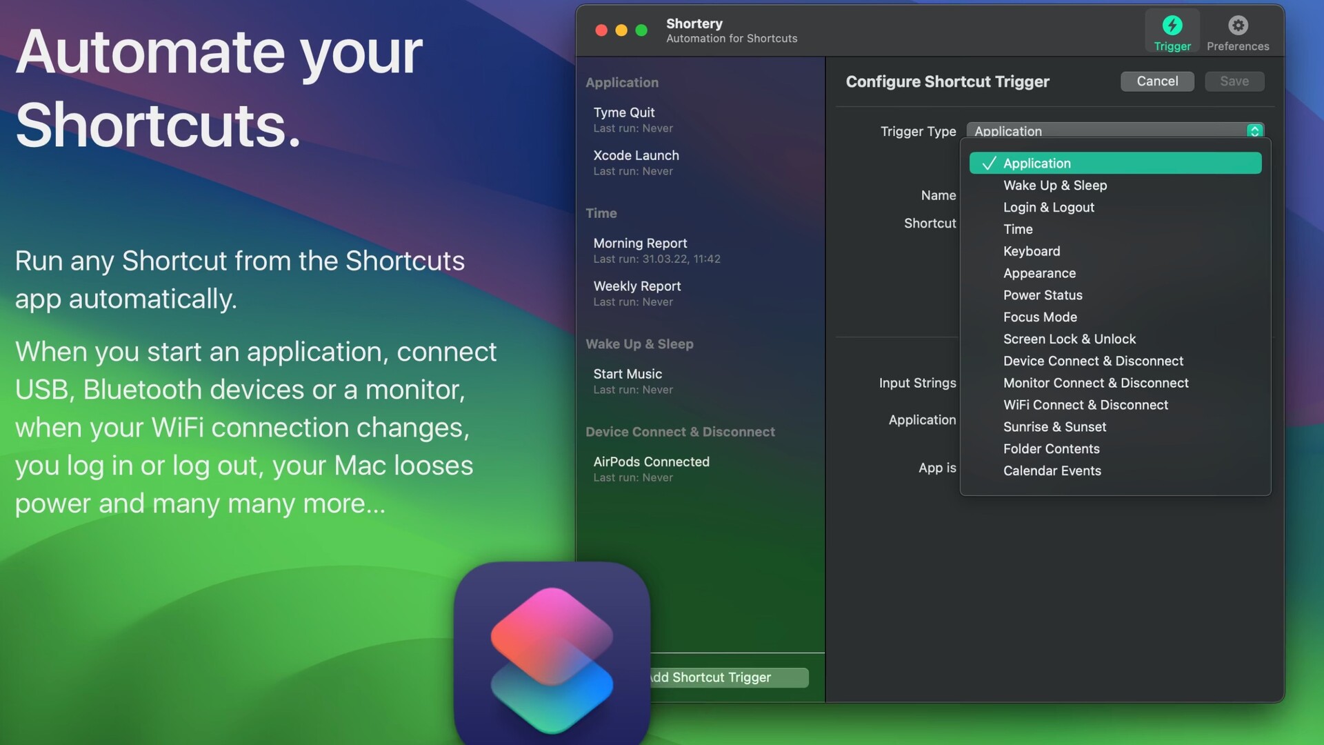 Shortery for mac– 在mac电脑上进行Shortcuts自动化操作的工具