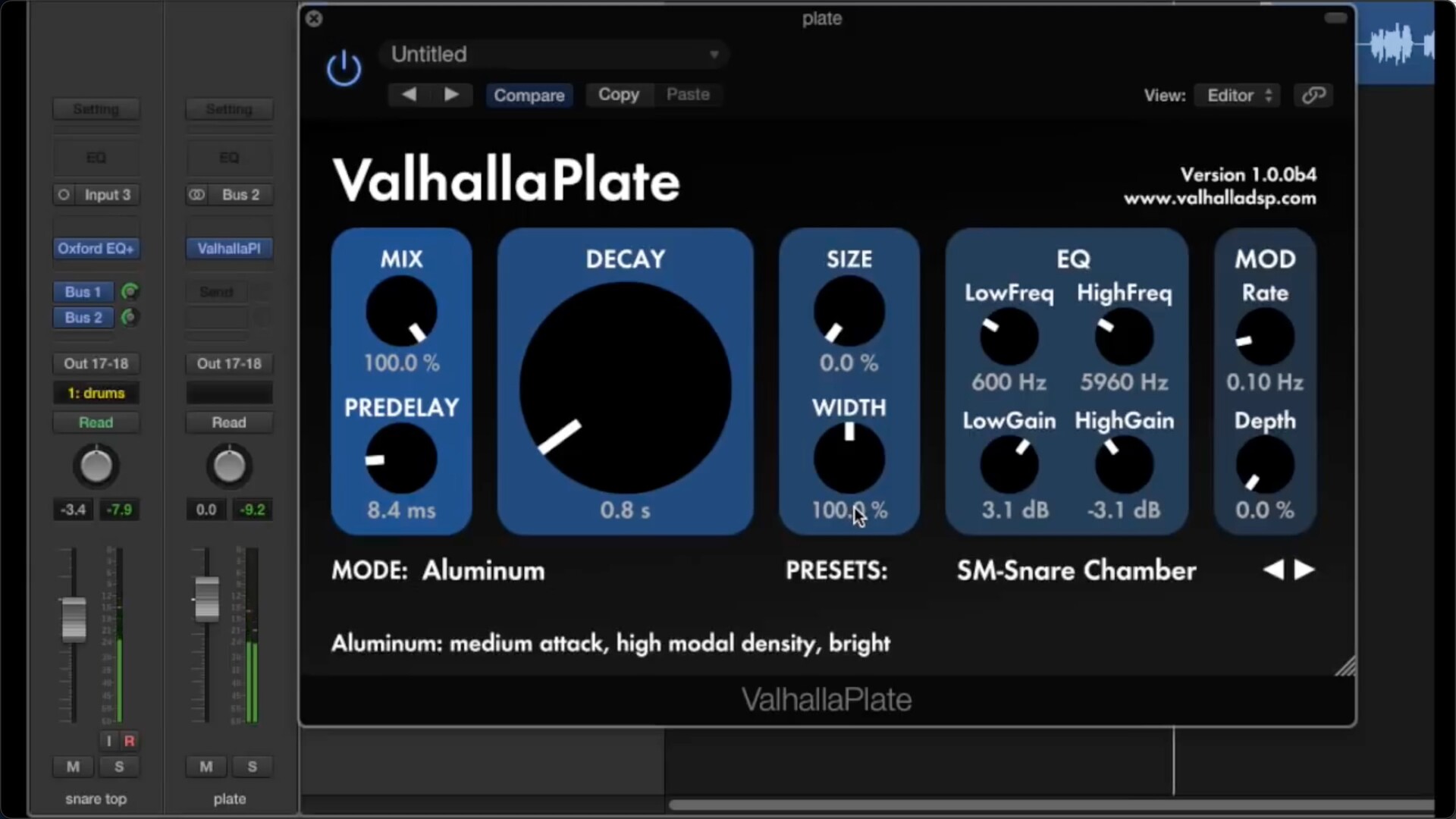 Valhalla DSP Valhalla Plate for mac(混响声音的演习插件)