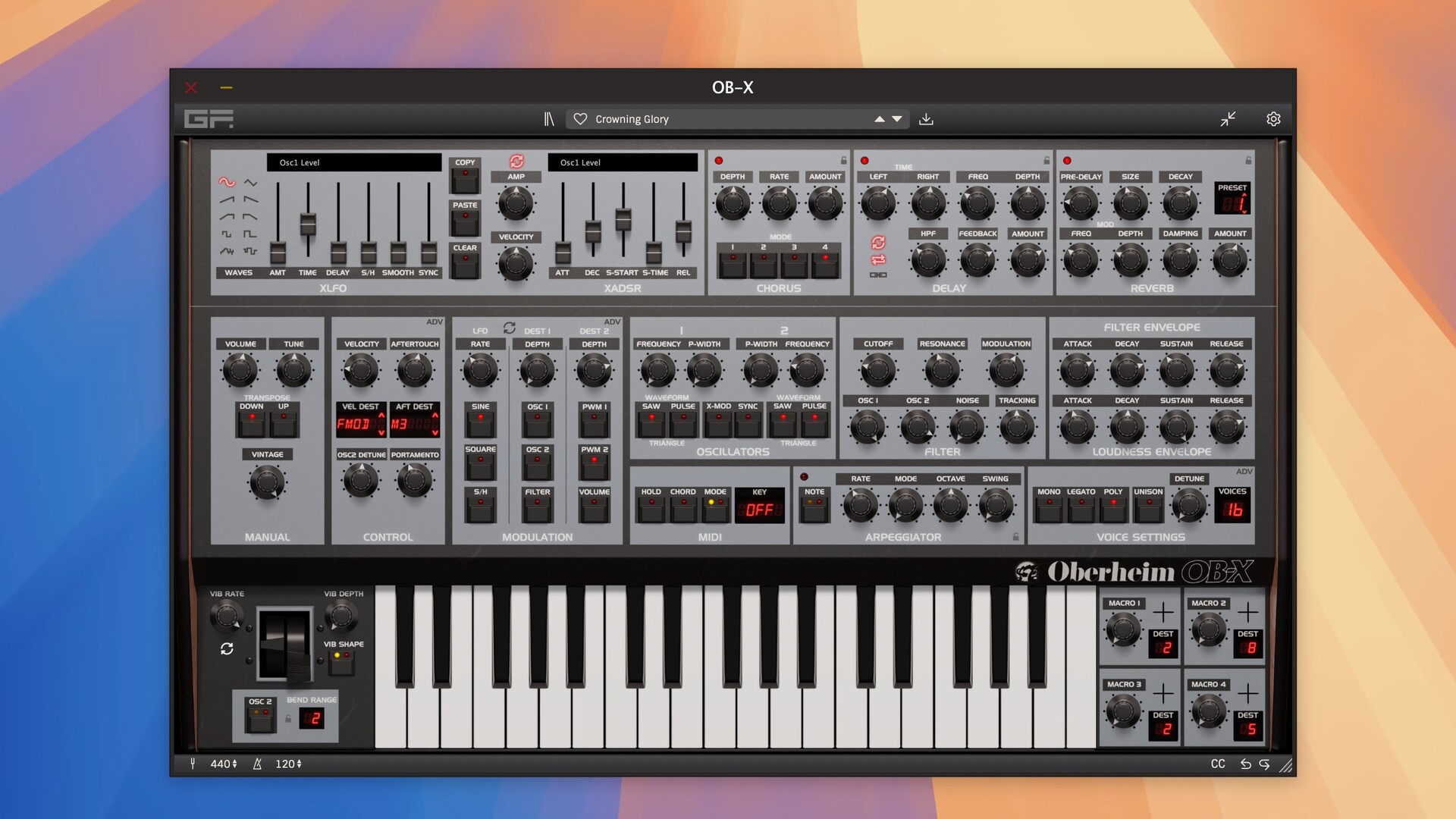 GForce Oberheim OB-X for Mac(仿真合成器)