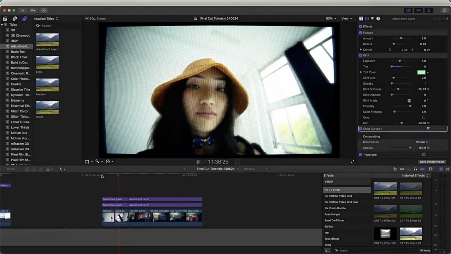 FCPX插件-11组复古CRT老电视机视觉特效动画RN-CRT TV Effect
