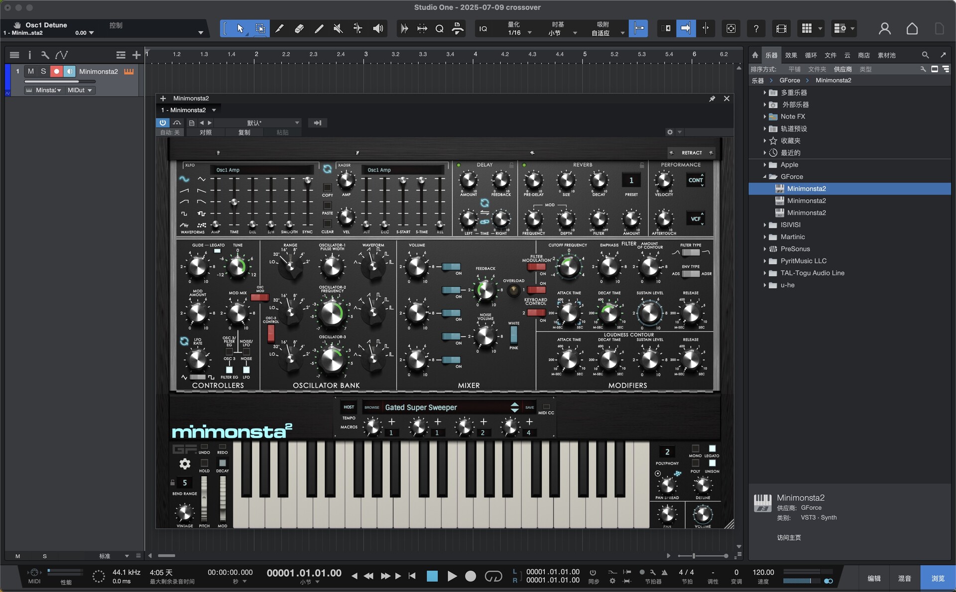 GForce Minimonsta2 for Mac(经典合成器插件)