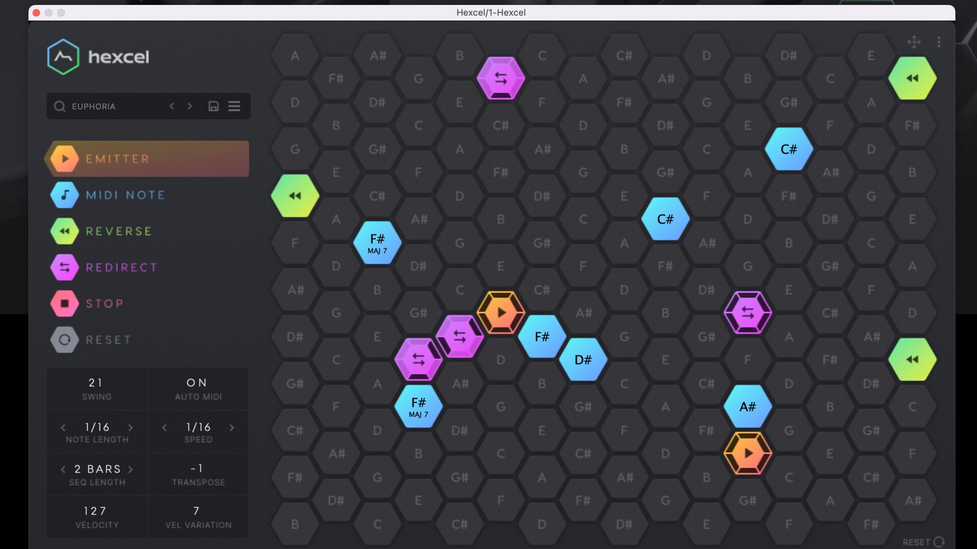 ADSR Sounds Hexcel for mac(基于和声表生成的 MIDI 音序器)