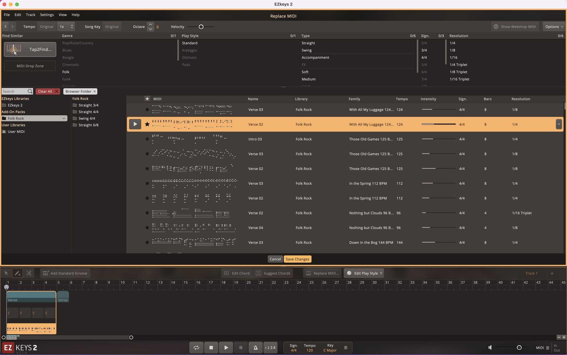 Toontrack Folk Rock EZkeys MIDI for Mac(虚拟乐器扩展包)