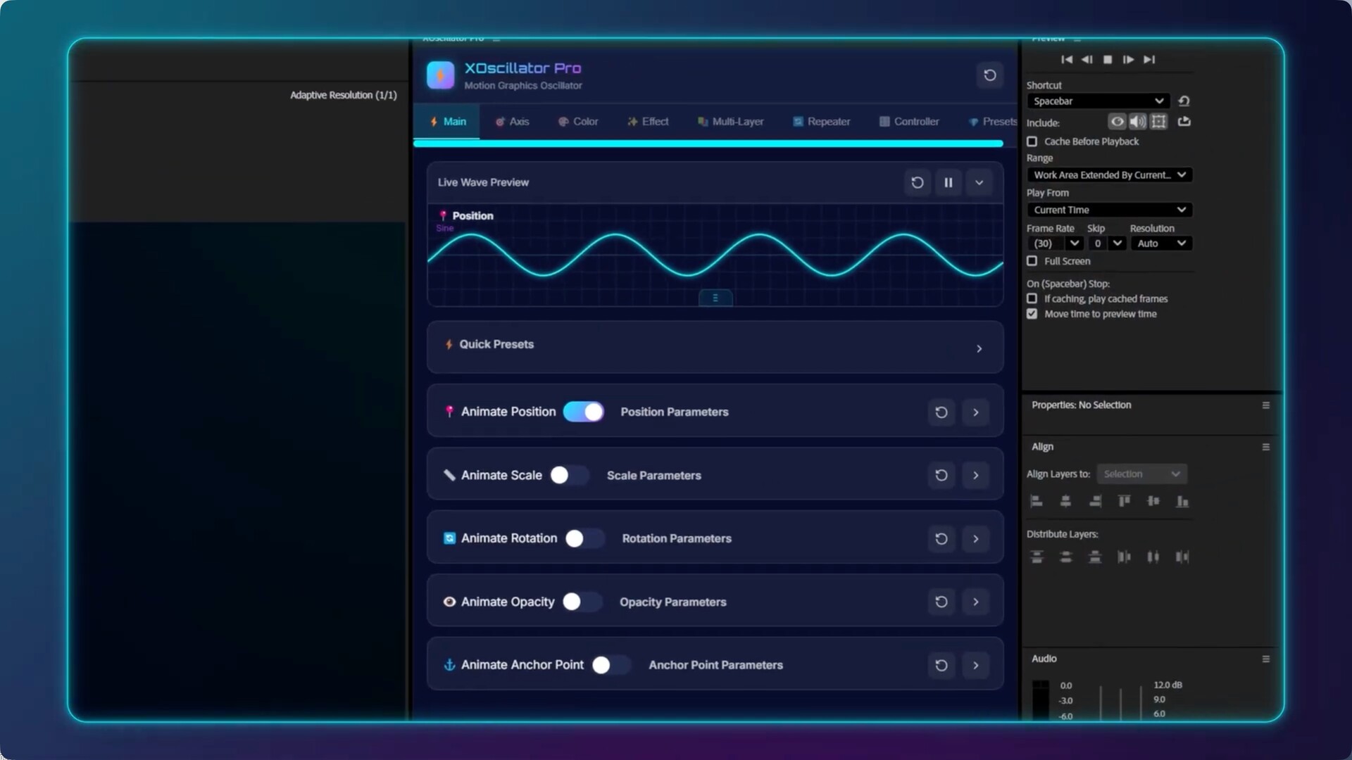 AE脚本-动态图形MG动画快速生成器 XOscillator Pro