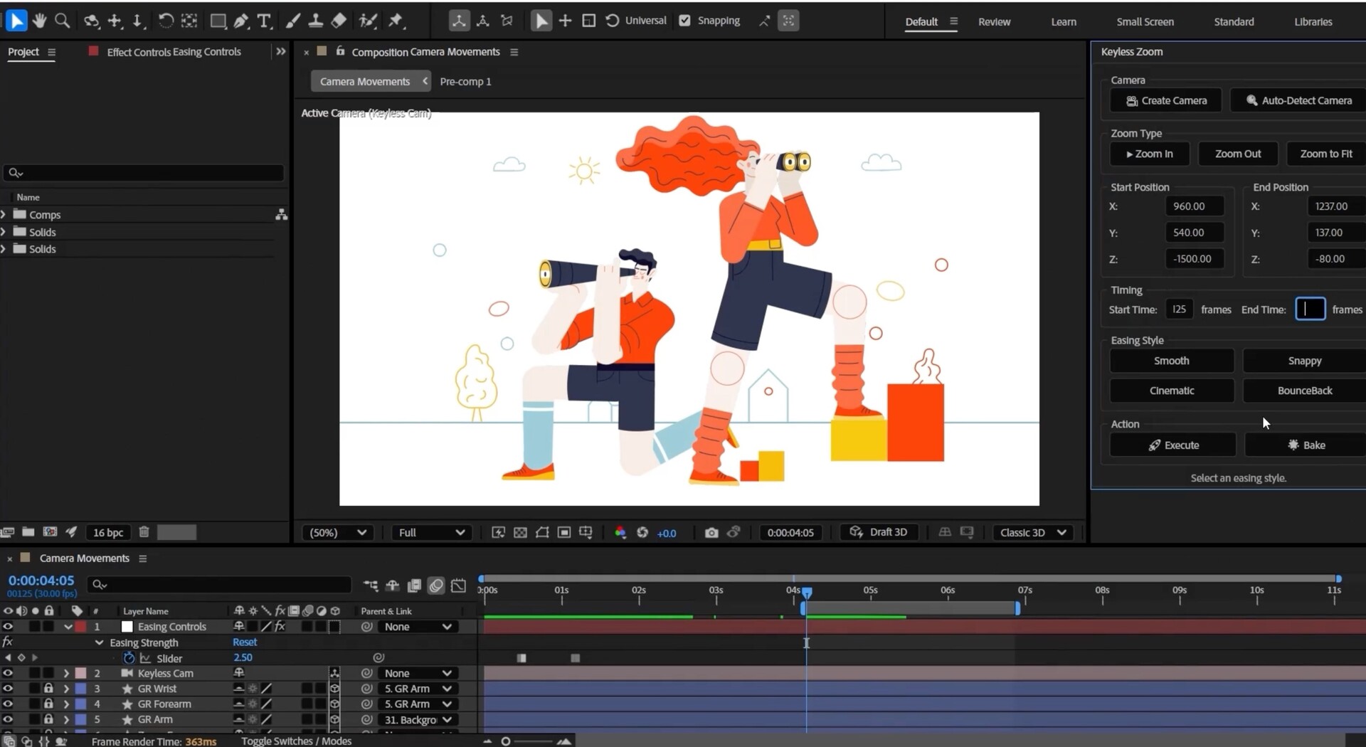 AE脚本-摄像机运动变焦缩放工具 Keyless Zoom for mac