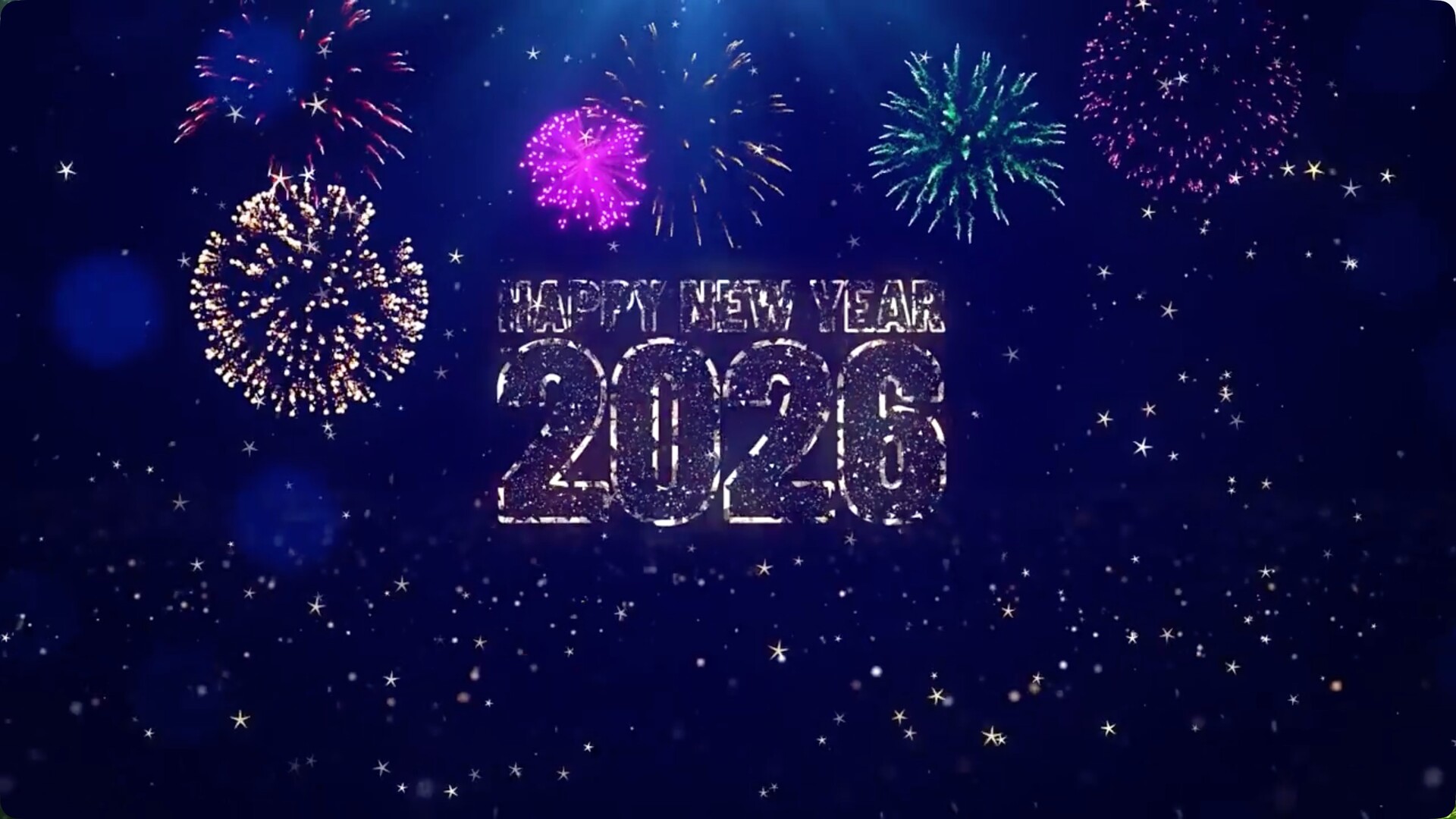 AE模板-2026新年快乐烟花爆炸粒子片头LOGO动画