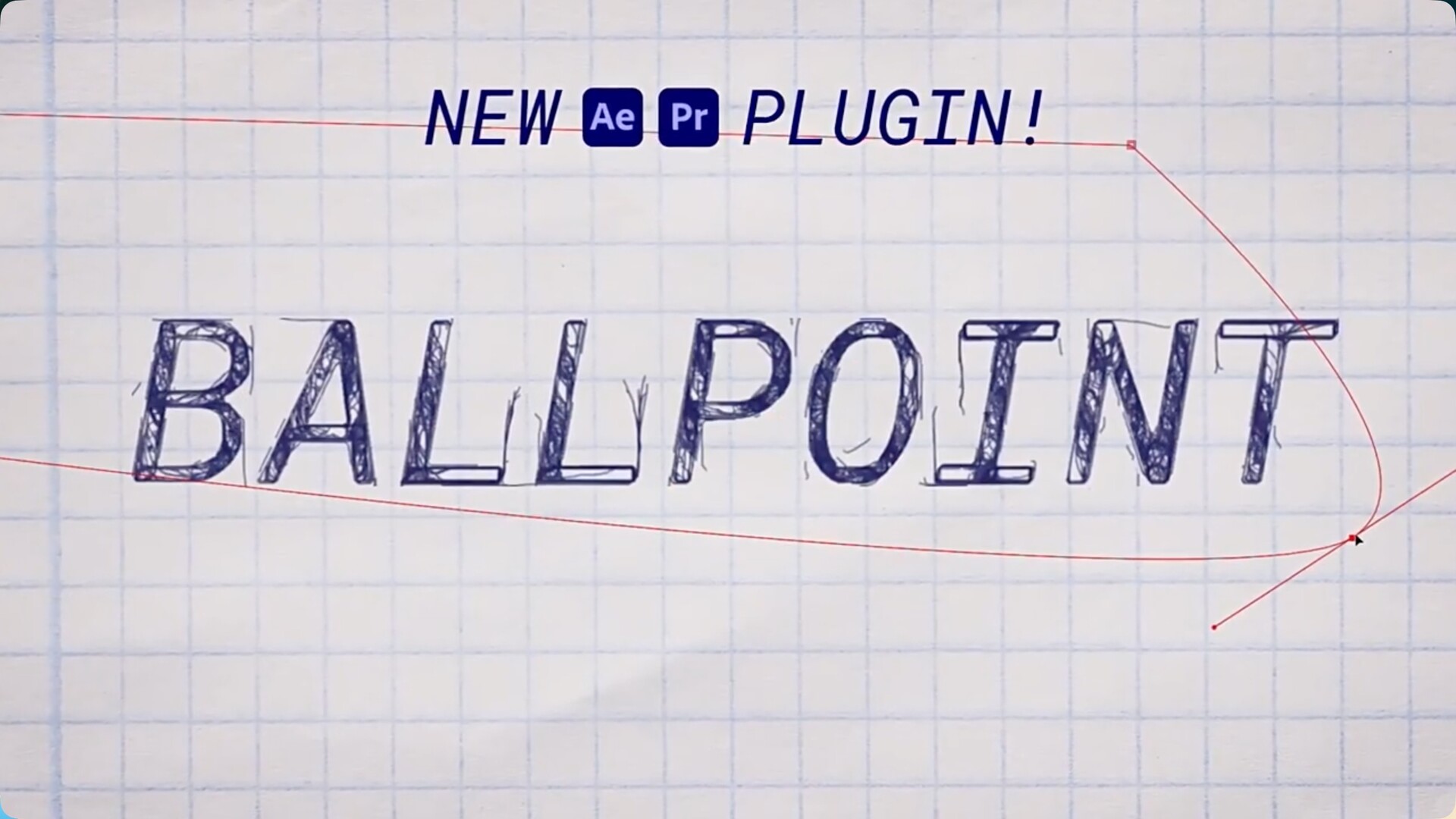 Mac苹果版AE插件-圆珠笔中性笔线条绘制风格视觉特效 Ballpoint 
