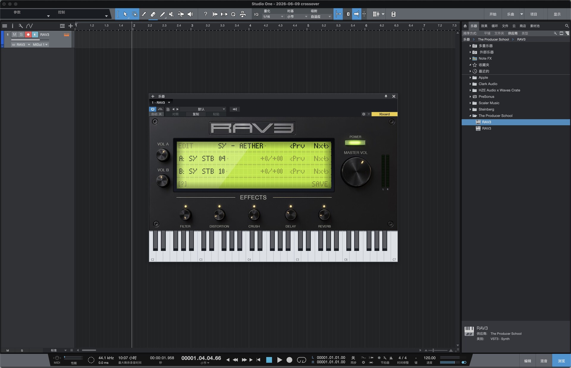 The Producer School RAV3 for mac(电子音乐风格合成器插件)