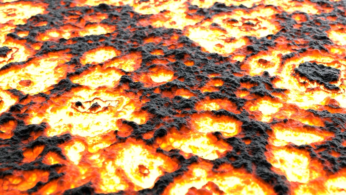 熔岩表面火热的
