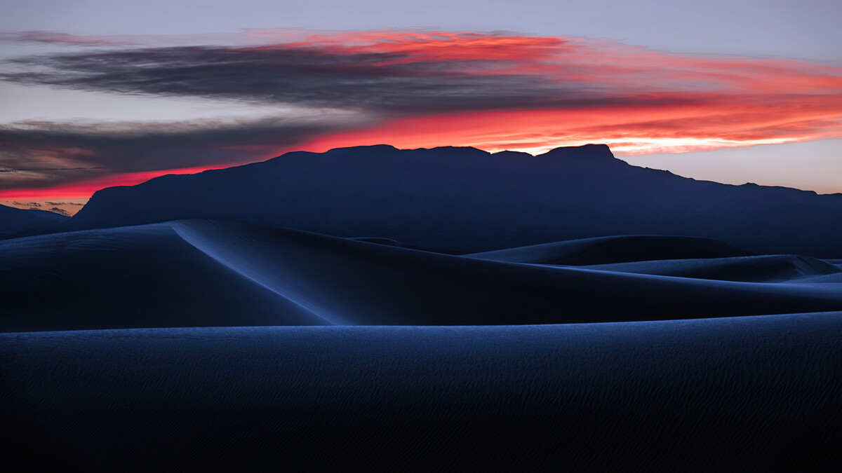 沙漠沙丘景观自然沙滩日落4k（4k）