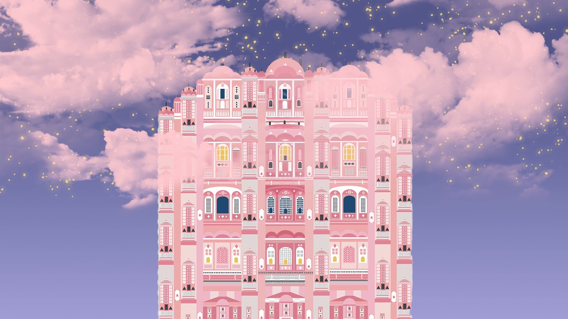印度粉红城哈瓦玛哈尔斋浦尔宫殿高清壁纸