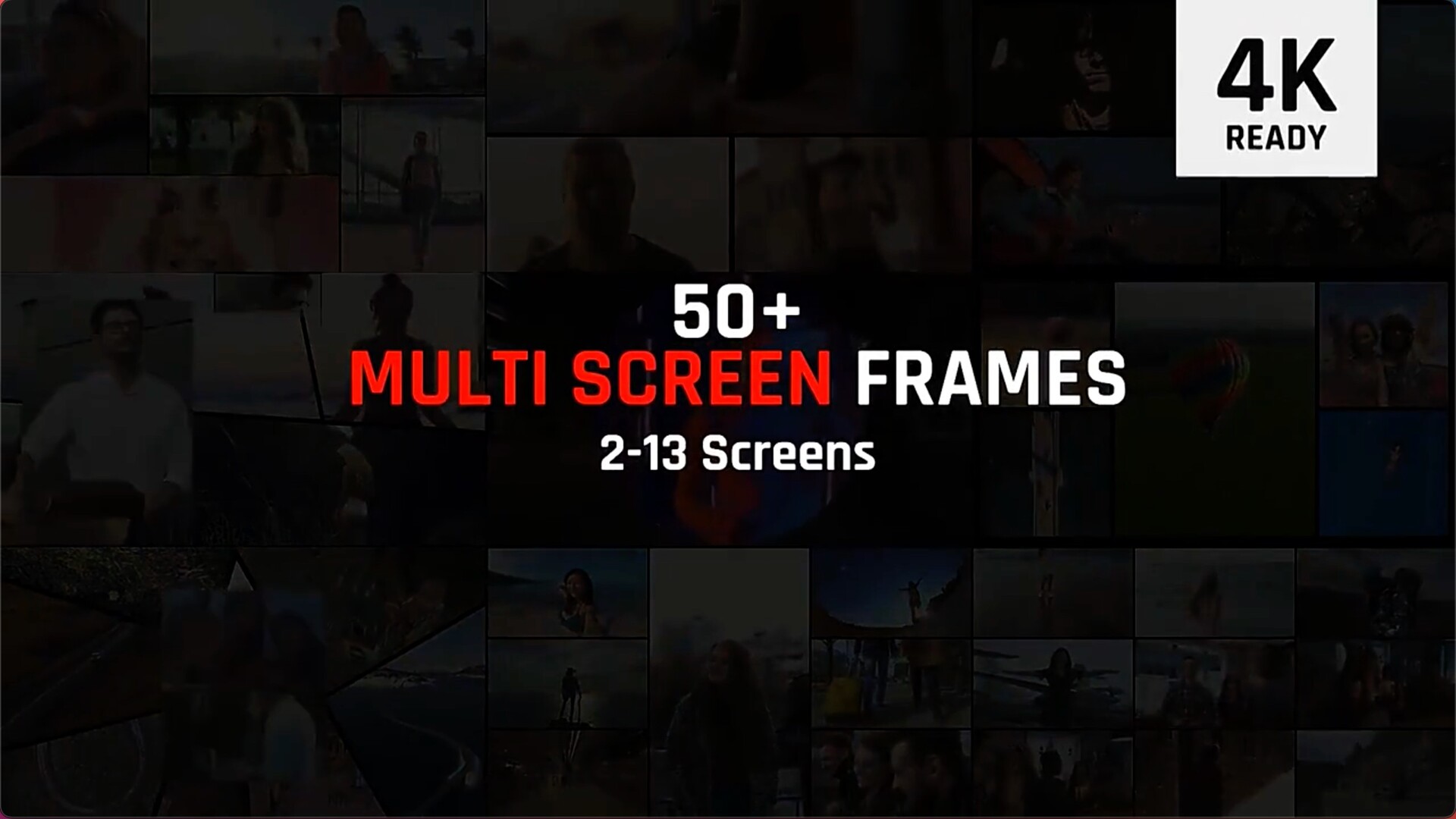 FCPX插件：59个多画面组合动态分屏预设动画Multi Screen Frames Pack
