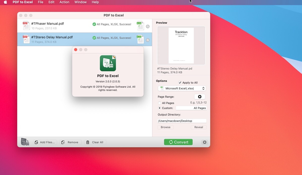 飞蜂PDF转excel工具Mac下载-Flyingbee PDF to Excel for mac(飞蜂PDF转excel工具)