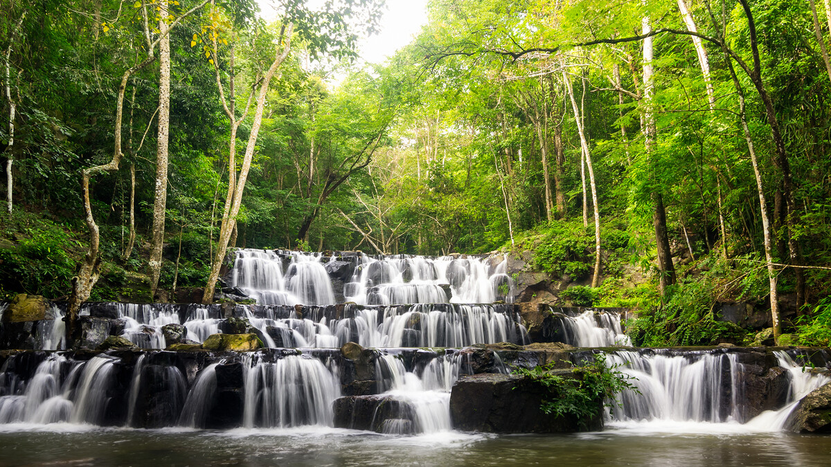 自然景观泰国瀑布