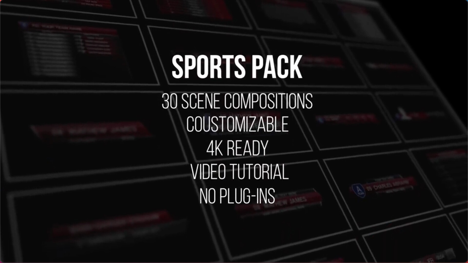 FCPX插件：30种体育赛事比分排行榜生成动画模板Sports Pack