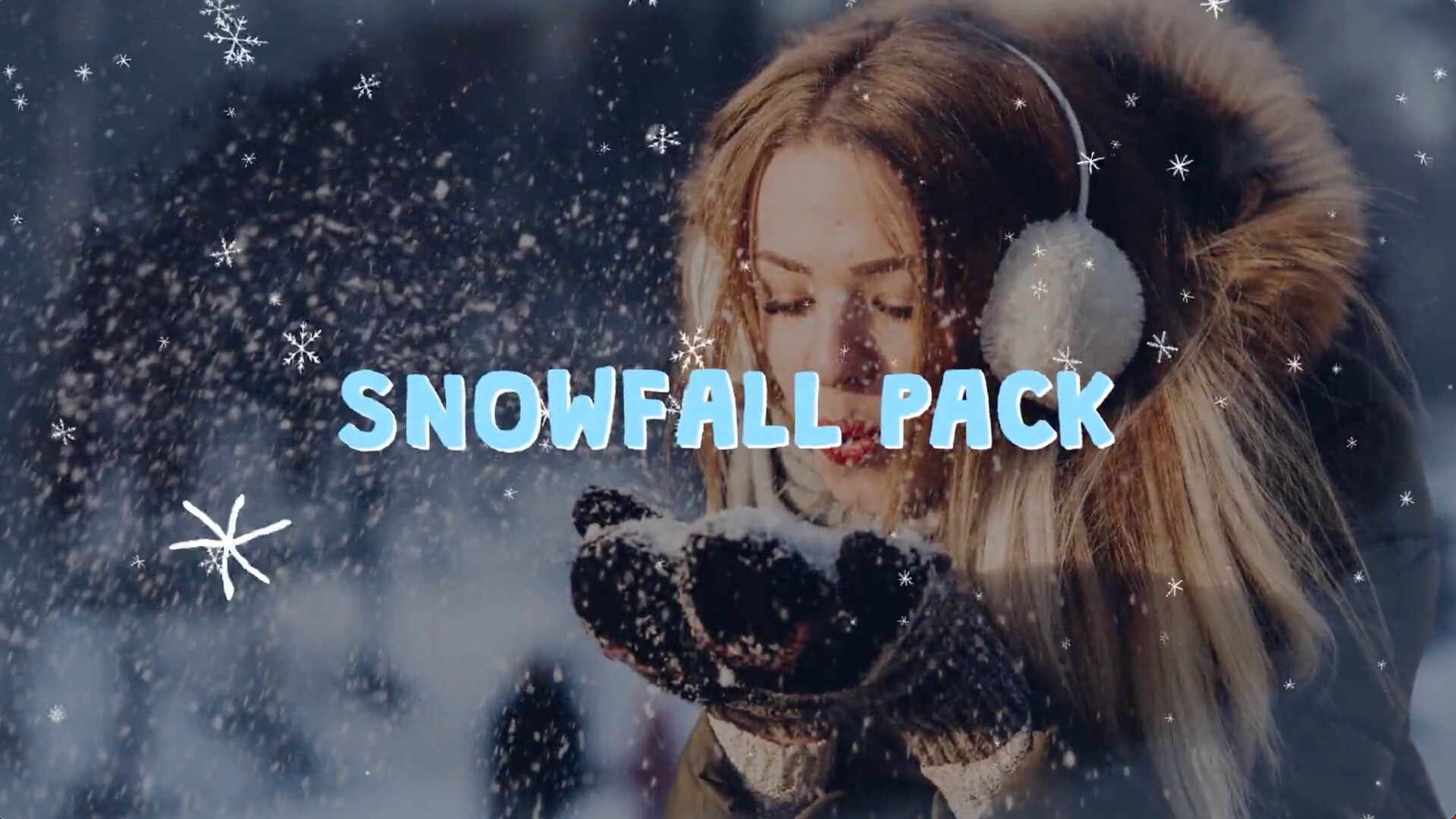 FCPX插件:卡通下雪动画发生器Snowfall Pack