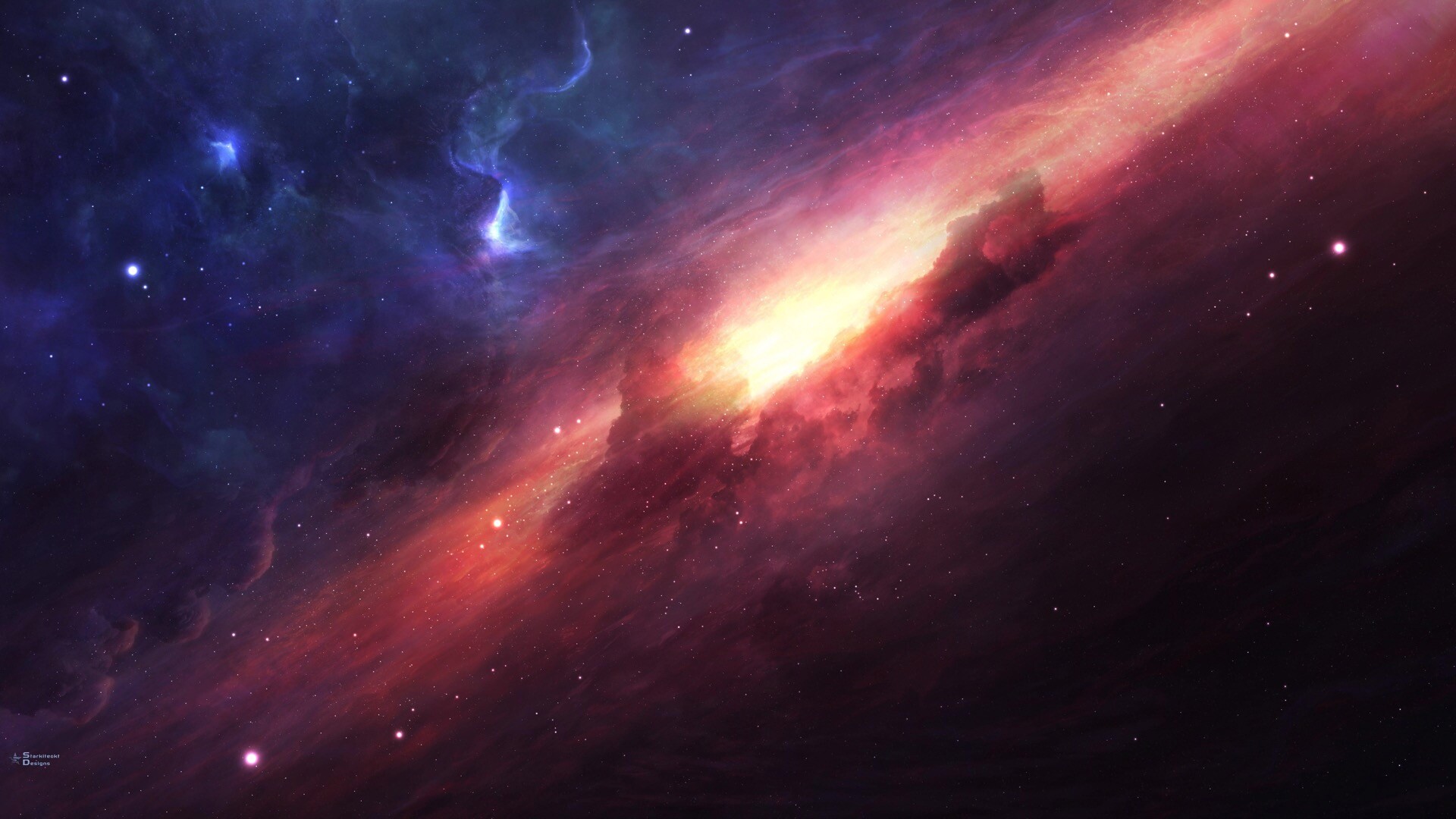神秘美丽的银河系宇宙4k动态壁纸 银河系与星球 星空恒星mac壁纸 宽屏壁纸 宇宙太空高清壁纸macv