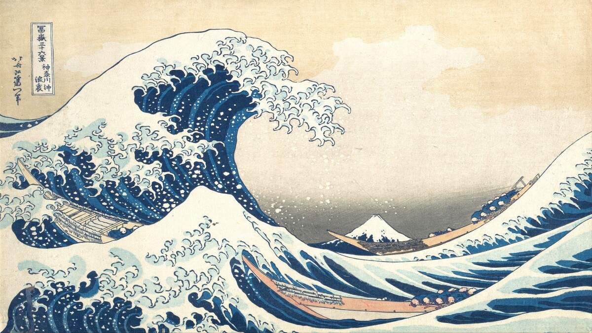 日本艺术品波浪