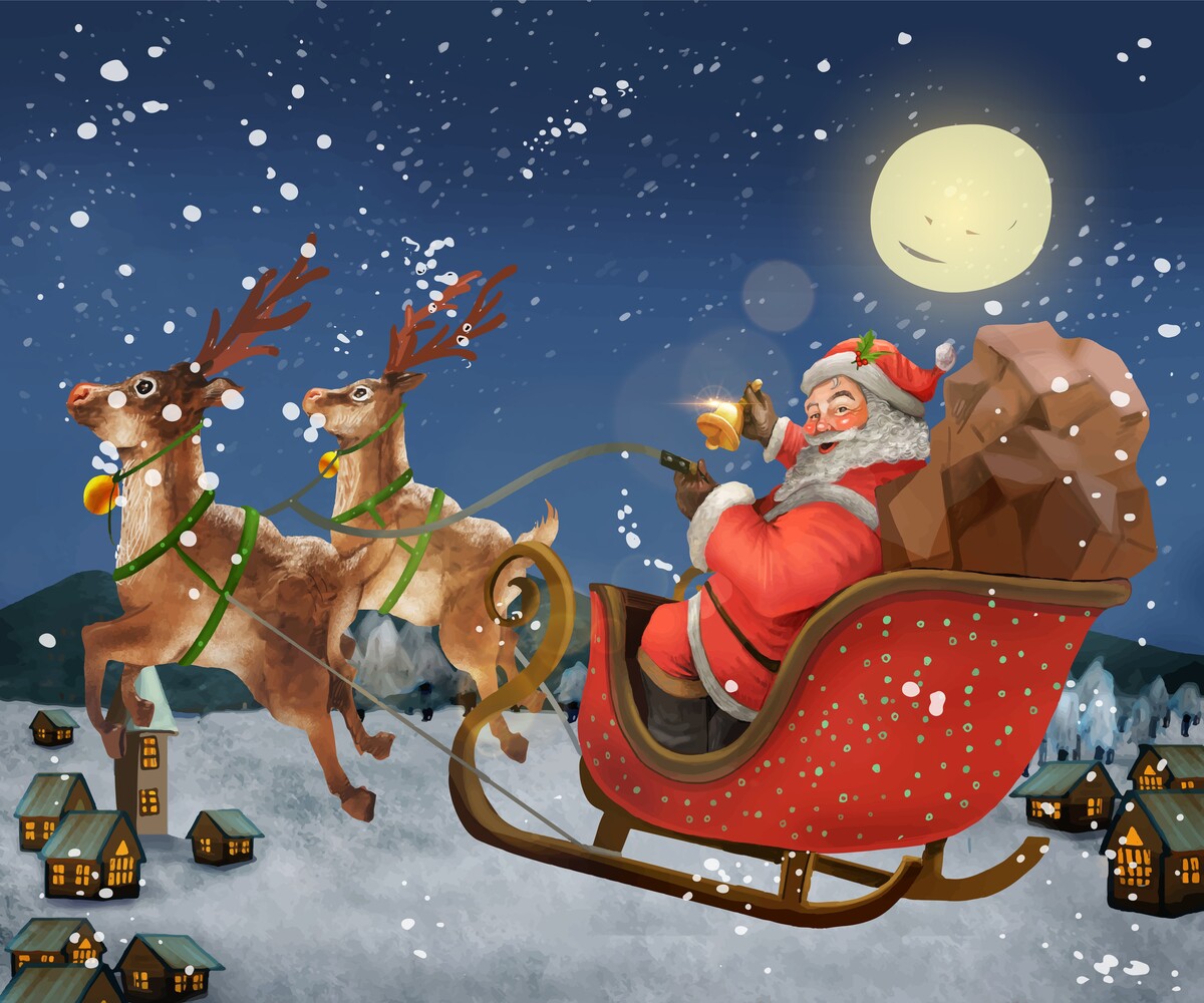 圣诞老人雪橇驯鹿