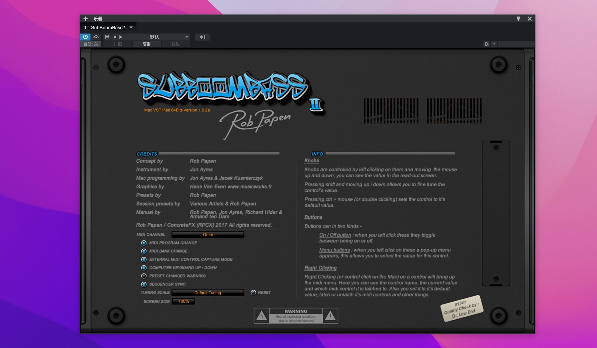 Rob Papen SubBoomBass 2 for mac(贝司合成器插件)